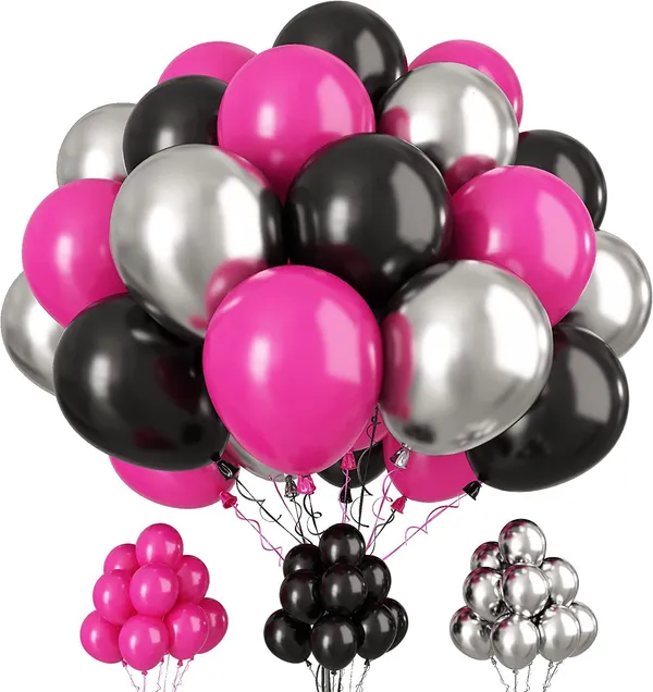 Hot_Pink_&_Black_Latex_Balloons_With_Ribbons_|_For_Girls_Birthday_Engagement_Anniversary_Wedding_Bridal_Shower_Party_Graduation_Decoration_(30_Pcs)_(12_Inch)