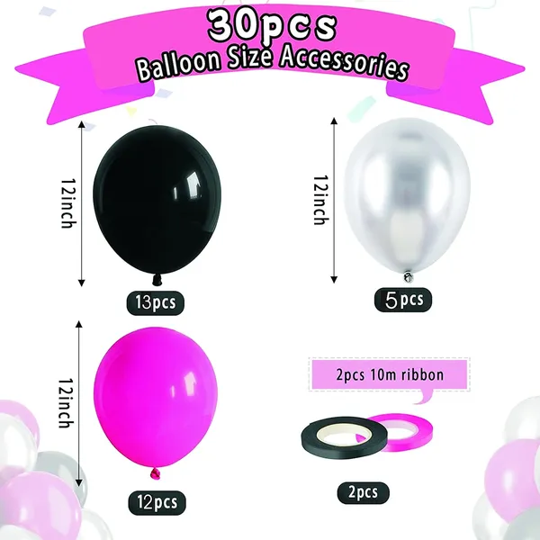 Hot_Pink_&_Black_Latex_Balloons_With_Ribbons_|_For_Girls_Birthday_Engagement_Anniversary_Wedding_Bridal_Shower_Party_Graduation_Decoration_(30_Pcs)_(12_Inch)