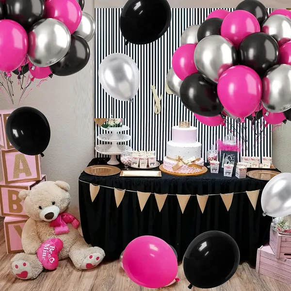 Hot_Pink_&_Black_Latex_Balloons_With_Ribbons_|_For_Girls_Birthday_Engagement_Anniversary_Wedding_Bridal_Shower_Party_Graduation_Decoration_(30_Pcs)_(12_Inch)
