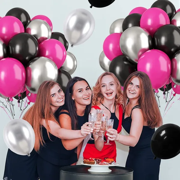 Hot_Pink_&_Black_Latex_Balloons_With_Ribbons_|_For_Girls_Birthday_Engagement_Anniversary_Wedding_Bridal_Shower_Party_Graduation_Decoration_(30_Pcs)_(12_Inch)