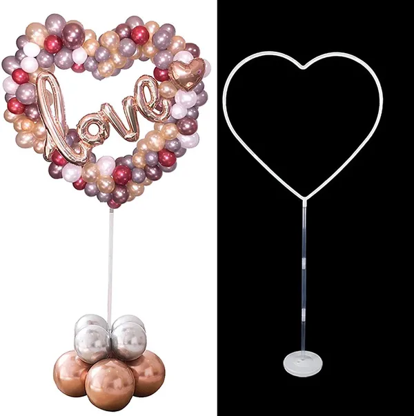 White_Balloon_Arch_Column_Stand_Kit_|_For_Proposal_Birthday_Wedding_Graduation_Anniversary_(Heart_Shape)