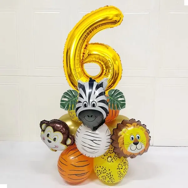 Golden_Birthday_Party_Decorations_Kids_Monkey_Zoo_Animal_Theme_Foil_Balloons_(19_Pcs)_(Number_6)