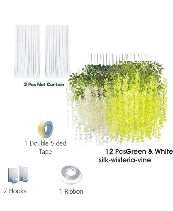 Lazybeee_18pcs_White_Sheer_Backdrop_with_Green_&_White_Wisteria_for_Festive_Home_Decor_Celebration_Ganpati_Pandal_Decoration_Kit_for_Home_Backdrop_for_Pooja_Decoration,_Birthday