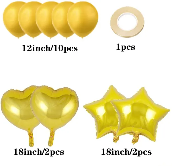Golden_10Th_Birthday_Party_Decorations_|_Curtains_Latex_And_Confetti_Balloons_|_Number_Foil_Balloons_(32_Inch)