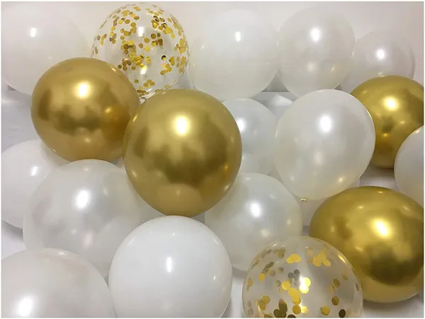 White_&_Gold_Latex_Confetti_Party_Balloons_|_For_Birthday_Bridal_Wedding_Graduation_Decorations_(50_Pcs)