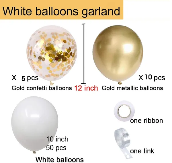 White_&_Gold_Latex_Balloons_Kit_|_For_Birthday_Christmas_Graduation_Or_Friend_&_Family_Party_Decorations_(67_Pcs)