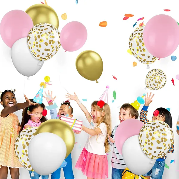 Pink_&_Gold_Metallic_Balloons_With_Heart_Balloon_|_For_Girl_Lady_Birthday_Wedding_Valentine'S_Day_|_Princess_Theme_Party_Decorations