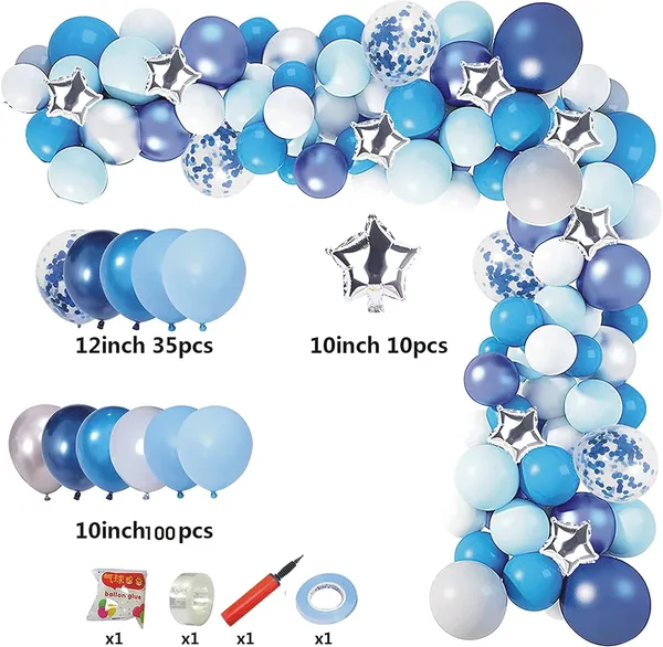 Blue_White_&_Silver_Five_Pointed_Star_Balloon_|_For_Wedding_Bridal_Baby_Shower_Birthday_Party_Decoration_(149_Pcs)