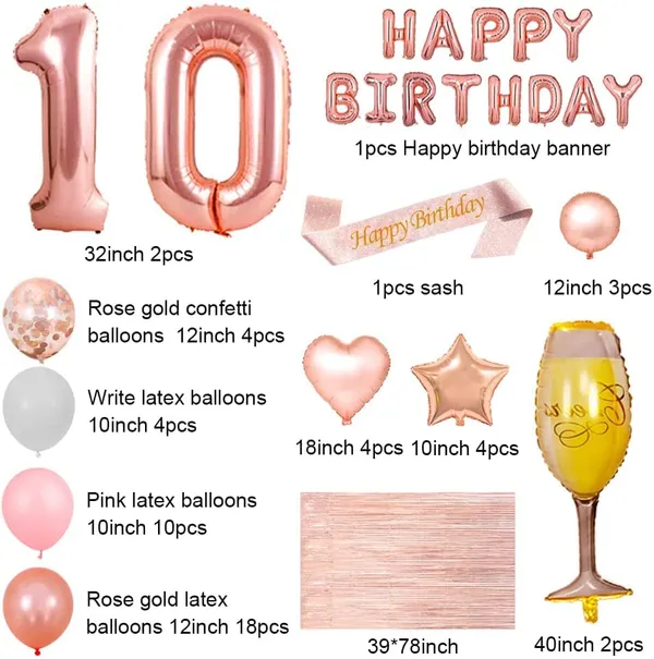 Rose_Gold_10Th_Birthday_Party_Decorations_|_Curtains_Latex_And_Confetti_Balloons_|_Number_Foil_Balloons