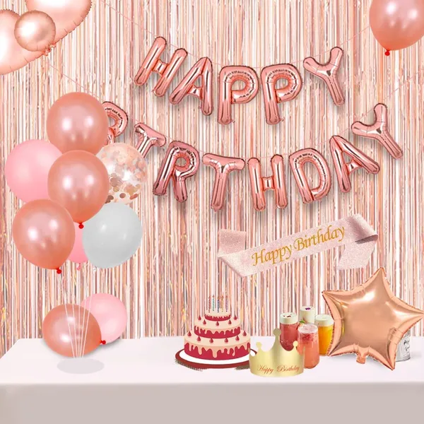 Rose_Gold_10Th_Birthday_Party_Decorations_|_Curtains_Latex_And_Confetti_Balloons_|_Number_Foil_Balloons