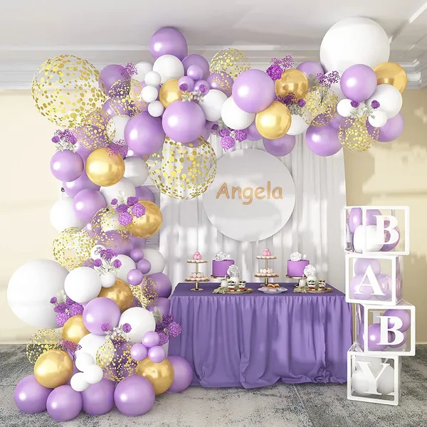 White_&_Purple_Confetti_Metallic_Balloon_Arch_|_For_Wedding_Birthday_Supplies_(107_Pcs)