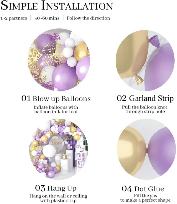 White_&_Purple_Confetti_Metallic_Balloon_Arch_|_For_Wedding_Birthday_Supplies_(107_Pcs)