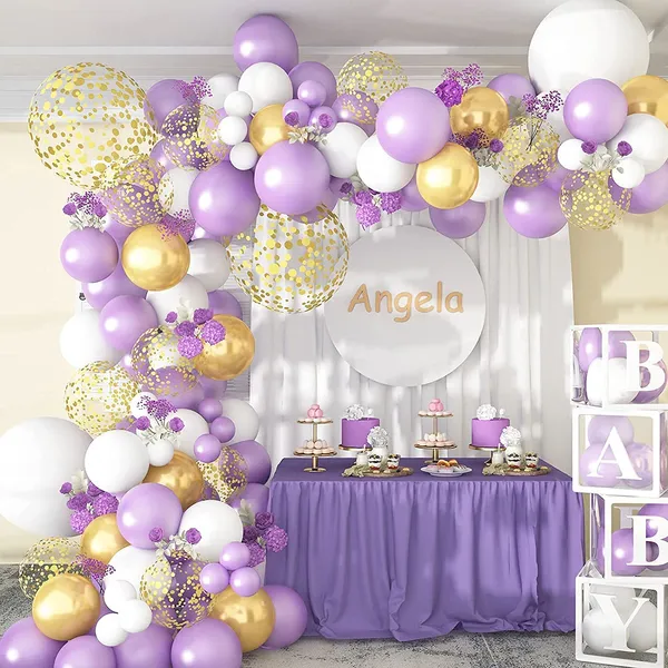 White_&_Purple_Confetti_Metallic_Balloon_Arch_|_For_Wedding_Birthday_Supplies_(107_Pcs)