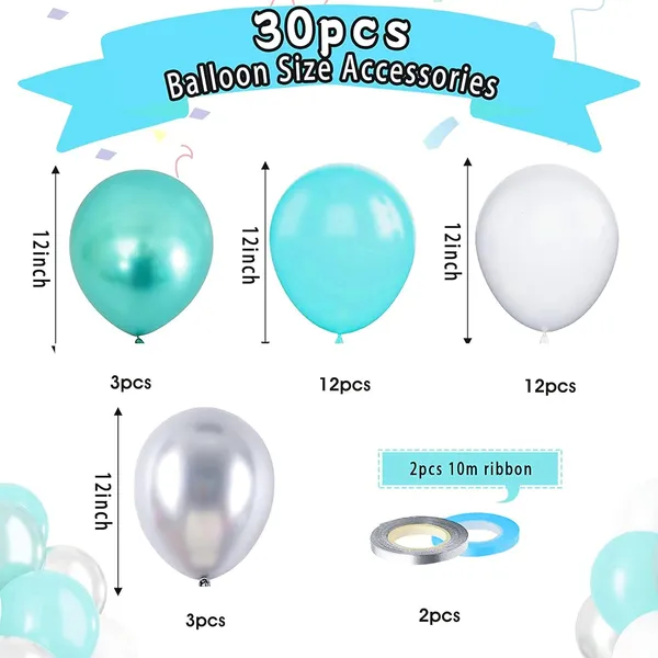 Teal_Green_&_Silver_Latex_Metallic_Balloons_With_Ribbons_|_For_Birthday_Baby_Shower_Mermaid_Theme_Party_Wedding_Bridal_Shower_Graduation_Decoration_(30_Pcs)_(12_Inch)