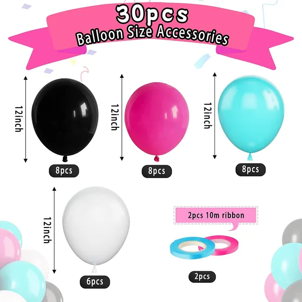 Teal_&_Hot_Pink_Disco_Music_Party_Latex_Balloons_With_Ribbons_|_For_80S_90S_Disco_Music_Party_Hip_Hop_Theme_Party_Birthday_Dj_Short_Video_Party_Decoration_(30_Pcs)_(12_Inch)