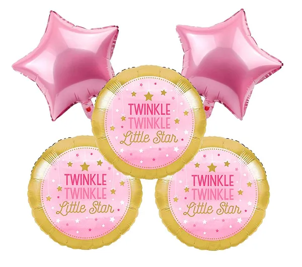 Pink_Twinkle_Twinkle_Little_Star_Decorations_Theme_Balloons_|_Baby_Girl_(Pack_Of_5)
