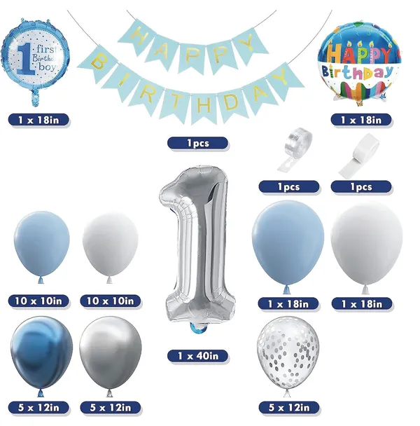 White_&_Blue_Large_Number_Balloons_Set_|_For_Birthday_Decorations_(1St_Birthday)