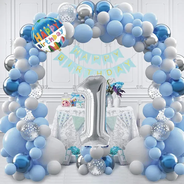 White_&_Blue_Large_Number_Balloons_Set_|_For_Birthday_Decorations_(1St_Birthday)