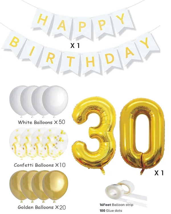 White_&_Gold_Large_Number_Balloons_Set_|_For_Birthday_Decorations_(30Th_Birthday)