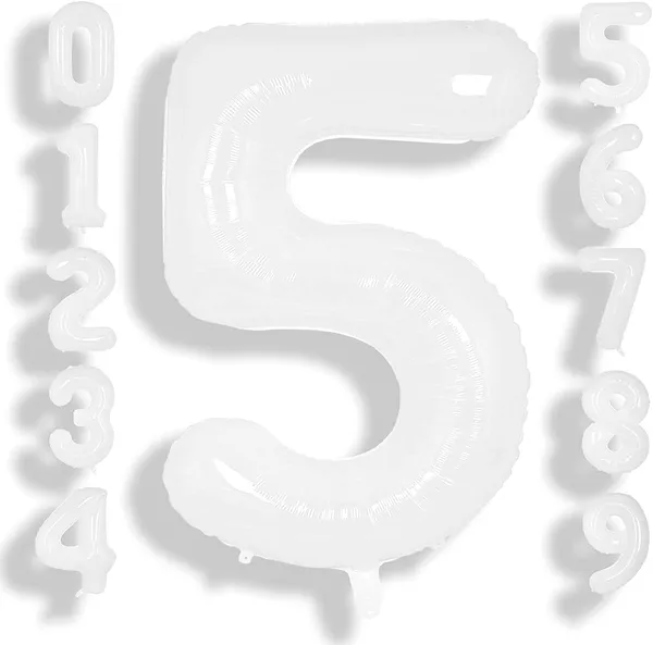 White_Birthday_Helium_Mylar_Digital_Foil_Balloon_Party_Decorations_Supplies_(32_Inch)_(Number_5)