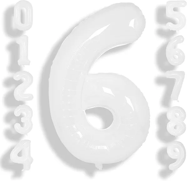 White_Birthday_Helium_Mylar_Digital_Foil_Balloon_Party_Decorations_Supplies_(32_Inch)_(Number_6)