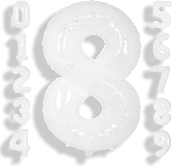 White_Birthday_Helium_Mylar_Digital_Foil_Balloon_Party_Decorations_Supplies_(32_Inch)_(Number_8)