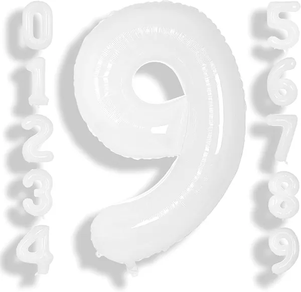 White_Birthday_Helium_Mylar_Digital_Foil_Balloon_Party_Decorations_Supplies_(32_Inch)_(Number_9)