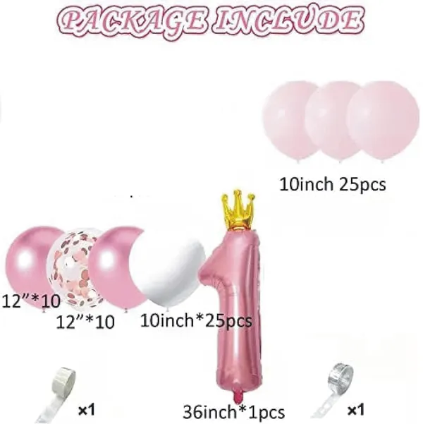 White_&_Pink_Large_Number_Balloons_Set_|_For_Birthday_Decorations_(1St_Birthday)