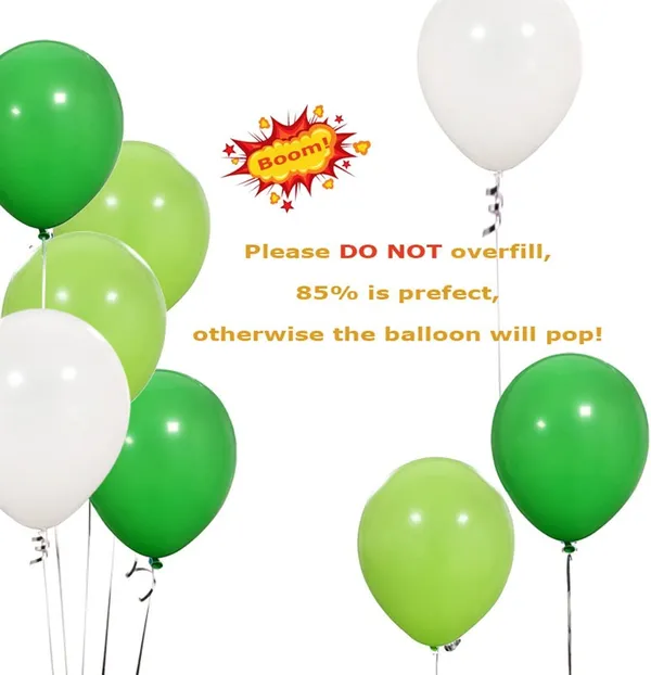 White_&_Green_Latex_Balloons_|_For_Jungle_Party_Supplies_|_Baby_Shower_Dino_Jungle_Jurassic_Birthday_Party_Decorations_(50_Pcs)_(12_Inch)
