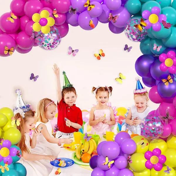 Purple_Blue_Rose_Red_&_Yellow_Rubber_Magic_Confetti_Balloon_Arch_Kit_With_3D_Colorful_Butterfly_Stickers_|_For_Baby_Shower_Wedding_Birthday_Party_Decorations_(136Pcs)