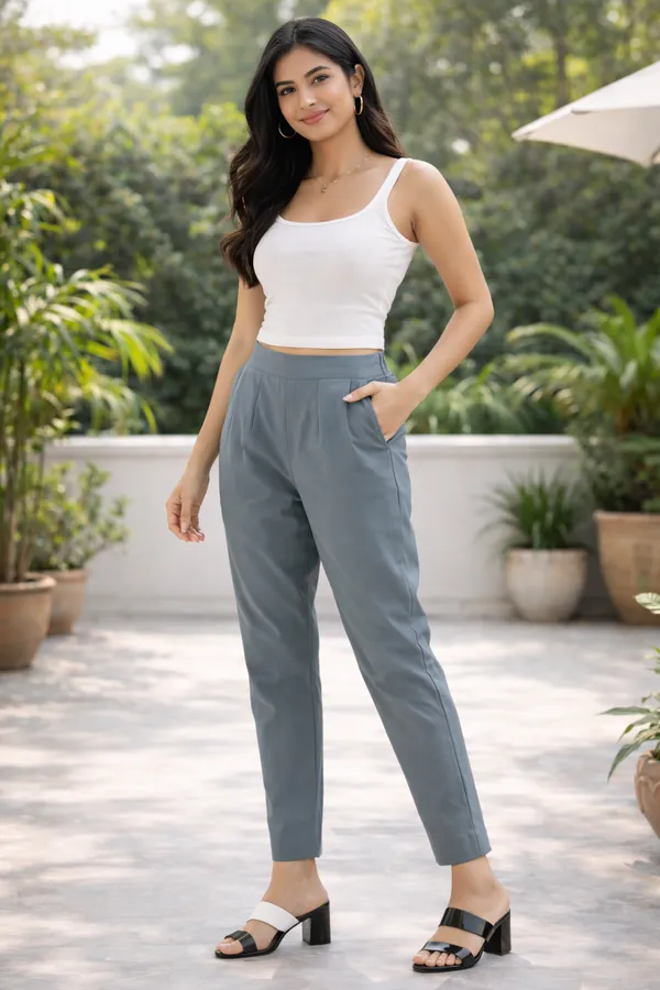 Urban_Chic_High-Waist_Gray_Trouser
