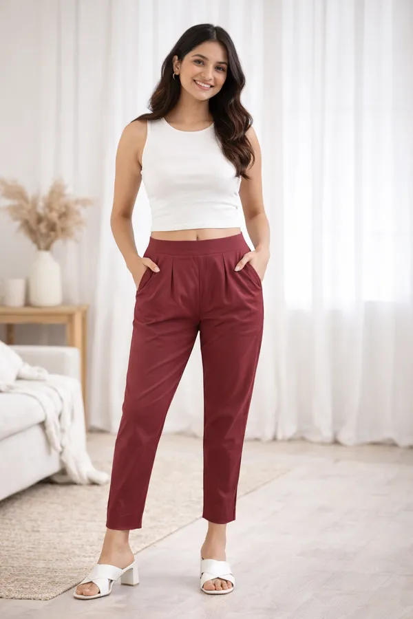 Urban_Chic_High-Waist_Wine_Trouser