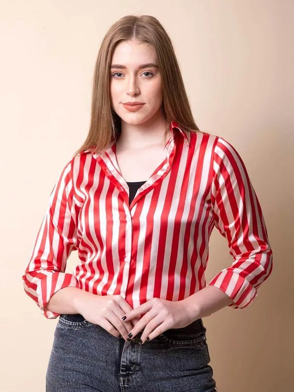 Red_White_Striped_Regular_Fit_Solid_Shirt
