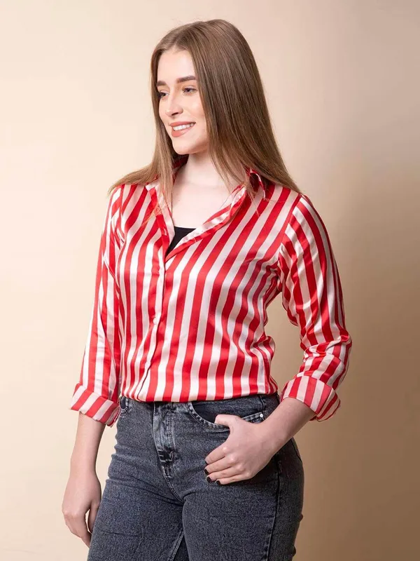 Red_White_Striped_Regular_Fit_Solid_Shirt