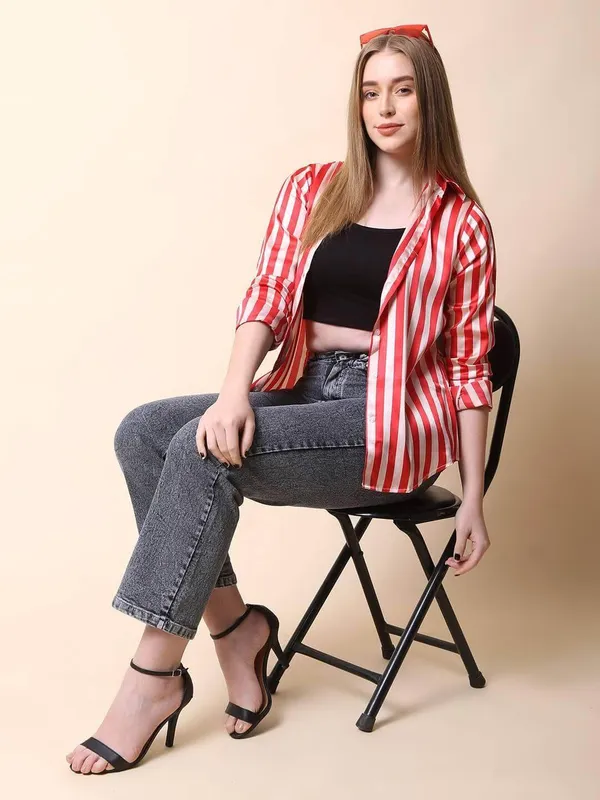 Red_White_Striped_Regular_Fit_Solid_Shirt