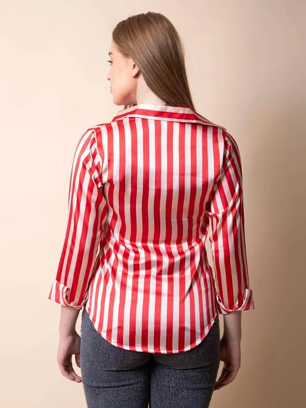 Red_White_Striped_Regular_Fit_Solid_Shirt