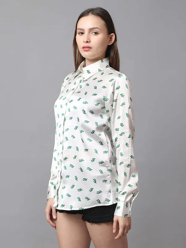 Off_White_Cactus_Printed_Satin_Regular_Fit_Solid_Shirt