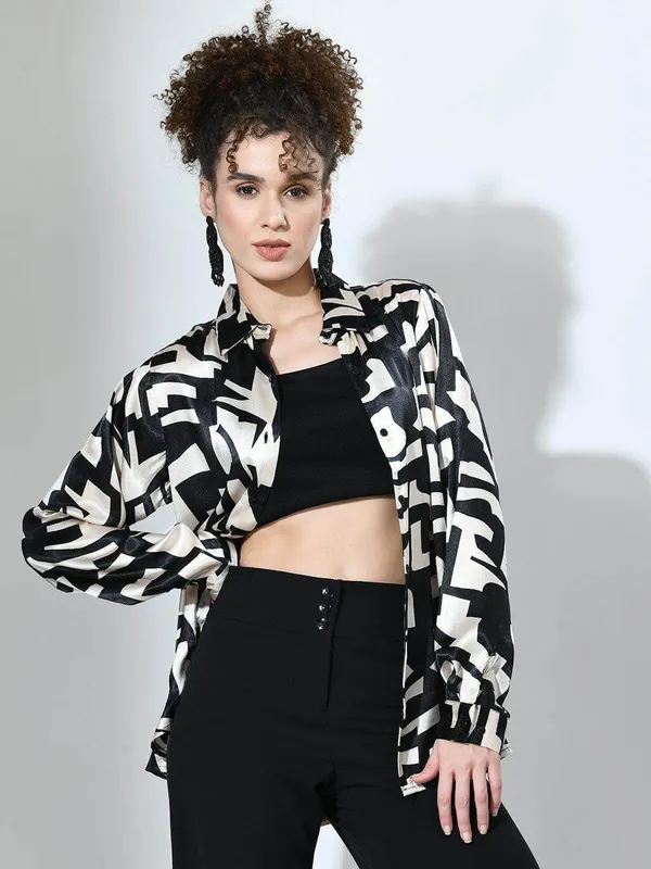 Black_&_Beige_Curved_Printed_Satin_Regular_Fit_Solid_Shirt