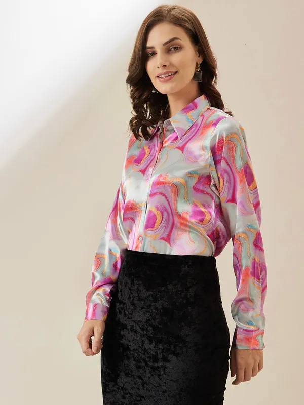 Multicolor_Satin_Marble_Printed_Regular_Fit_Solid_Shirt
