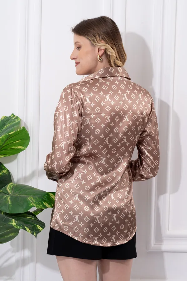 Brown_Printed_Satin_Regular_Fit_Solid_Shirt