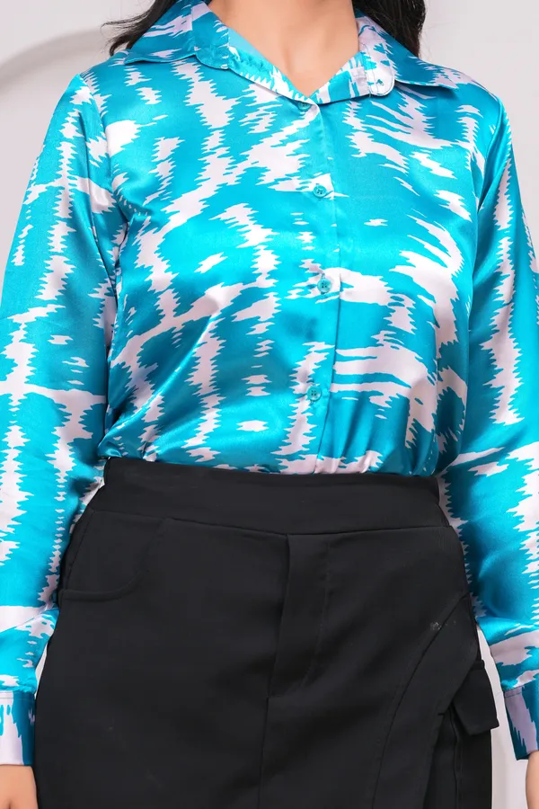 Aqua_Abstract_Satin_Shirt_for_Women