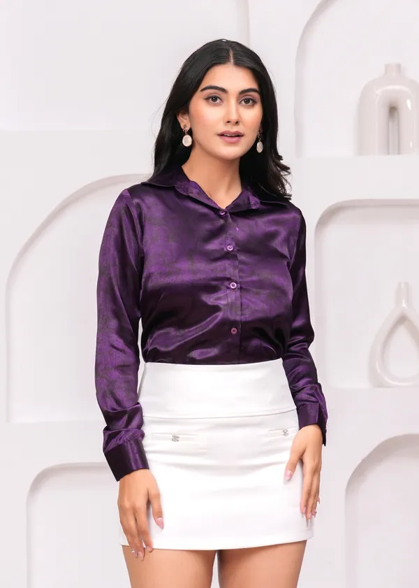 Royal_Purple_Satin_Shirt_for_Women
