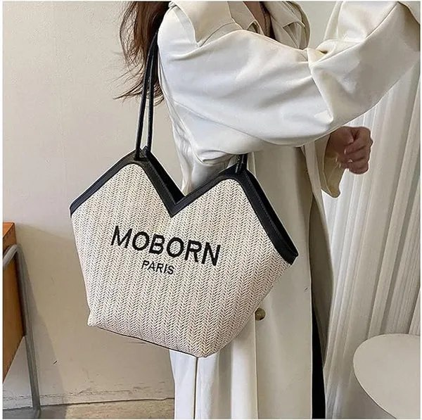 Multicolor_Shoulder_Bag,_Large_Capacity,_Handbag,_Straw_Pattern,_Lightweight