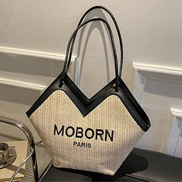 Multicolor_Shoulder_Bag,_Large_Capacity,_Handbag,_Straw_Pattern,_Lightweight