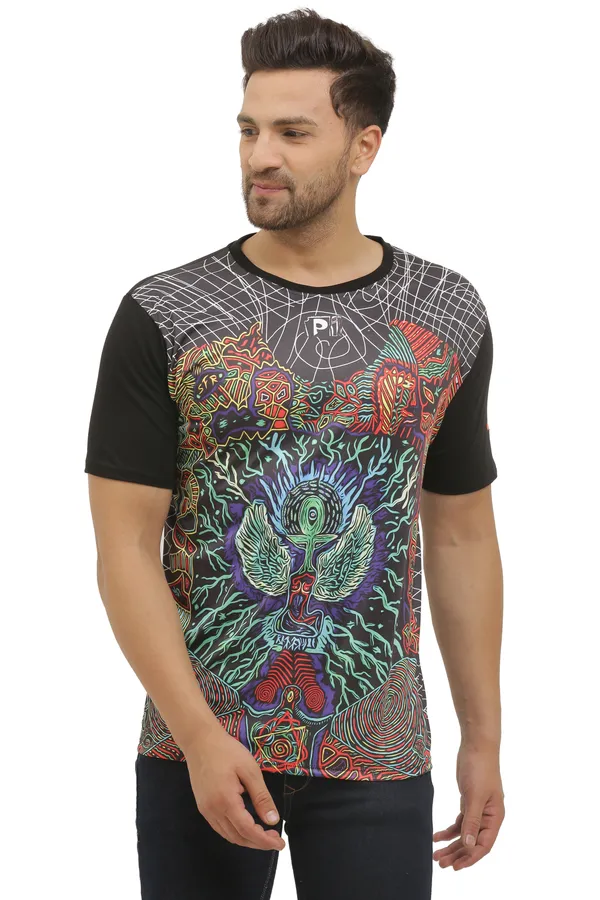 PSY_EGYPTIAN-GOD_HORUS_|_UV_REACTIVE_ART_|_MYSTIC_FIT__|_T-SHIRT_|_210_GSM