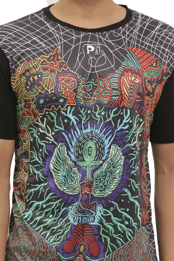 PSY_EGYPTIAN-GOD_HORUS_|_UV_REACTIVE_ART_|_MYSTIC_FIT__|_T-SHIRT_|_210_GSM
