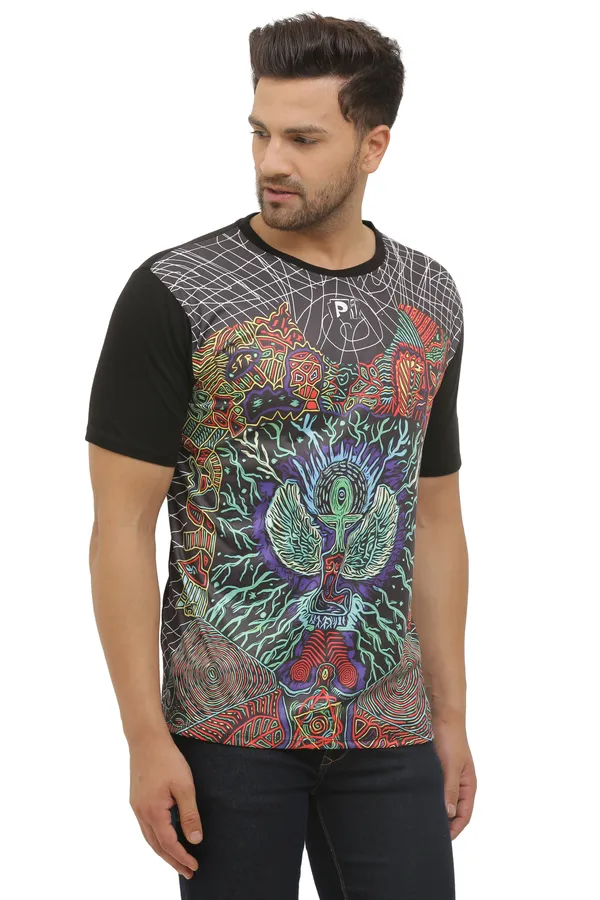 PSY_EGYPTIAN-GOD_HORUS_|_UV_REACTIVE_ART_|_MYSTIC_FIT__|_T-SHIRT_|_210_GSM