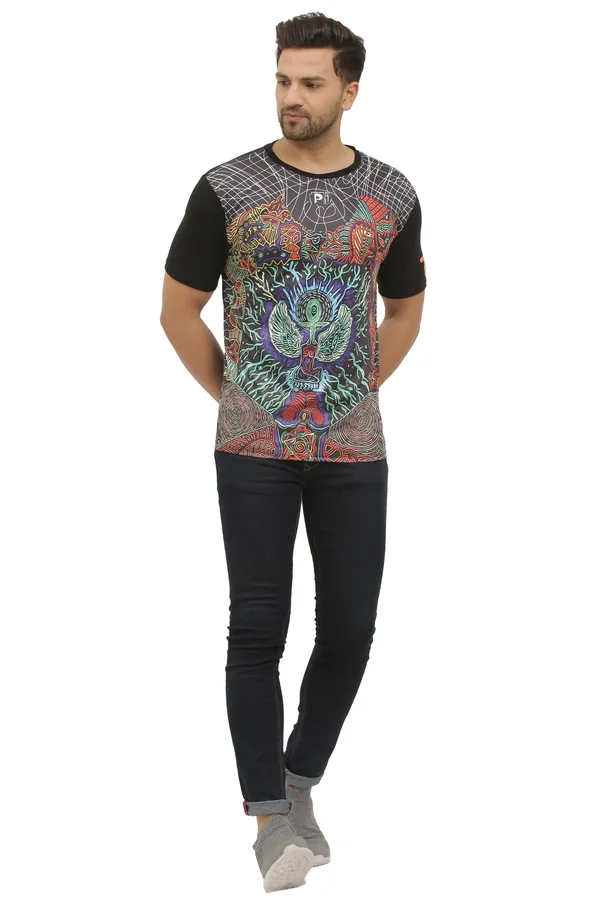 PSY_EGYPTIAN-GOD_HORUS_|_UV_REACTIVE_ART_|_MYSTIC_FIT__|_T-SHIRT_|_210_GSM