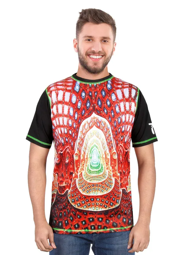 PSY_MULTI-SACRED_FACE_JOURNEY__|_UV_Glow_Art__|_T-SHIRT_For_Men_|_210_GSM