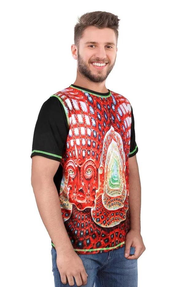 PSY_MULTI-SACRED_FACE_JOURNEY__|_UV_Glow_Art__|_T-SHIRT_For_Men_|_210_GSM